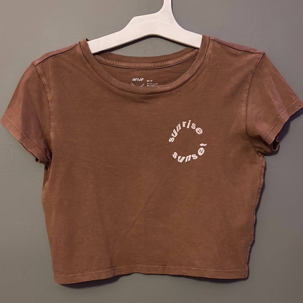 New without tag Aerie Brown Crop Top